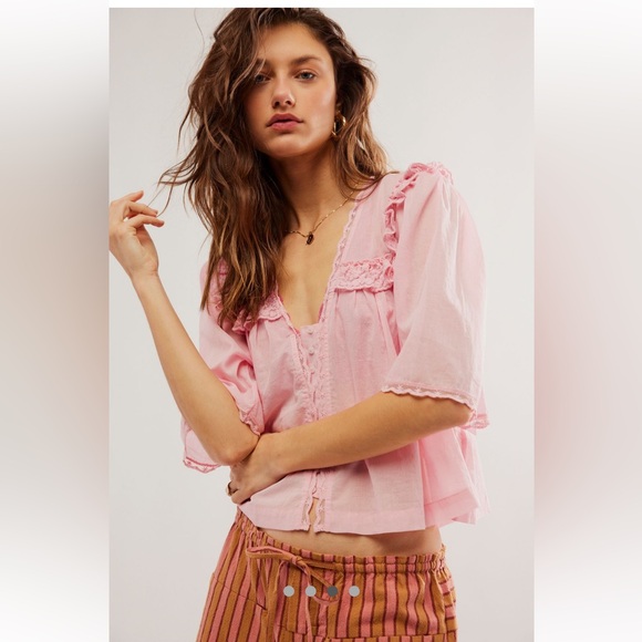 Free People Tops - Free People Luna Top-Pink-XS-NWT